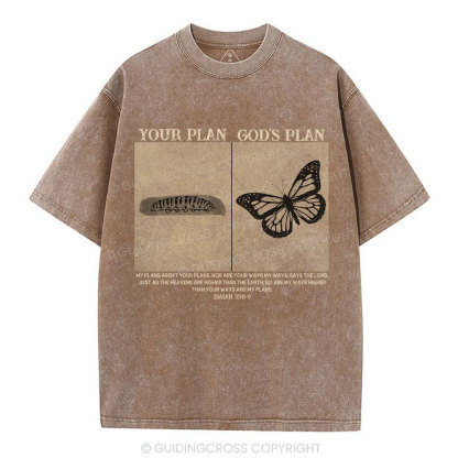 Vintage Your Plan God's Plan Christian Washed T-Shirt