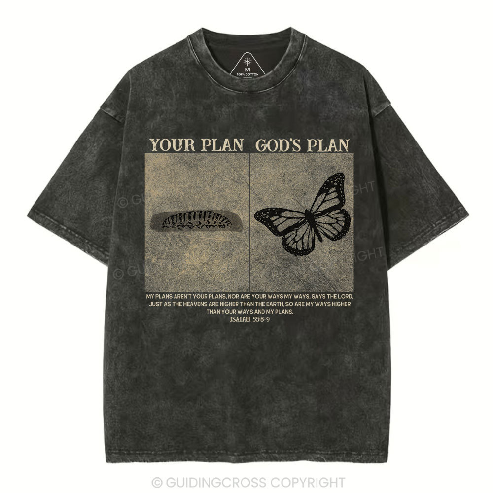 Vintage Your Plan God's Plan Christian Washed T-Shirt