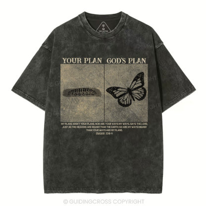 Vintage Your Plan God's Plan Christian Washed T-Shirt