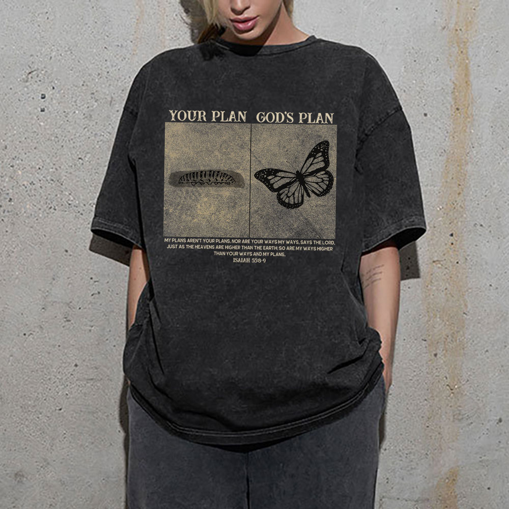 Vintage Your Plan God's Plan Christian Washed T-Shirt