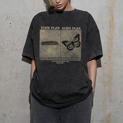 Vintage Your Plan God's Plan Christian Washed T-Shirt