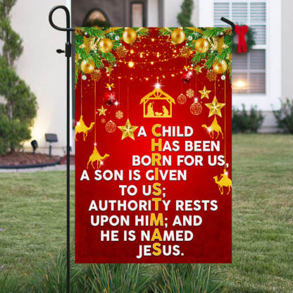 He Is Named Jesus Christmas Flag