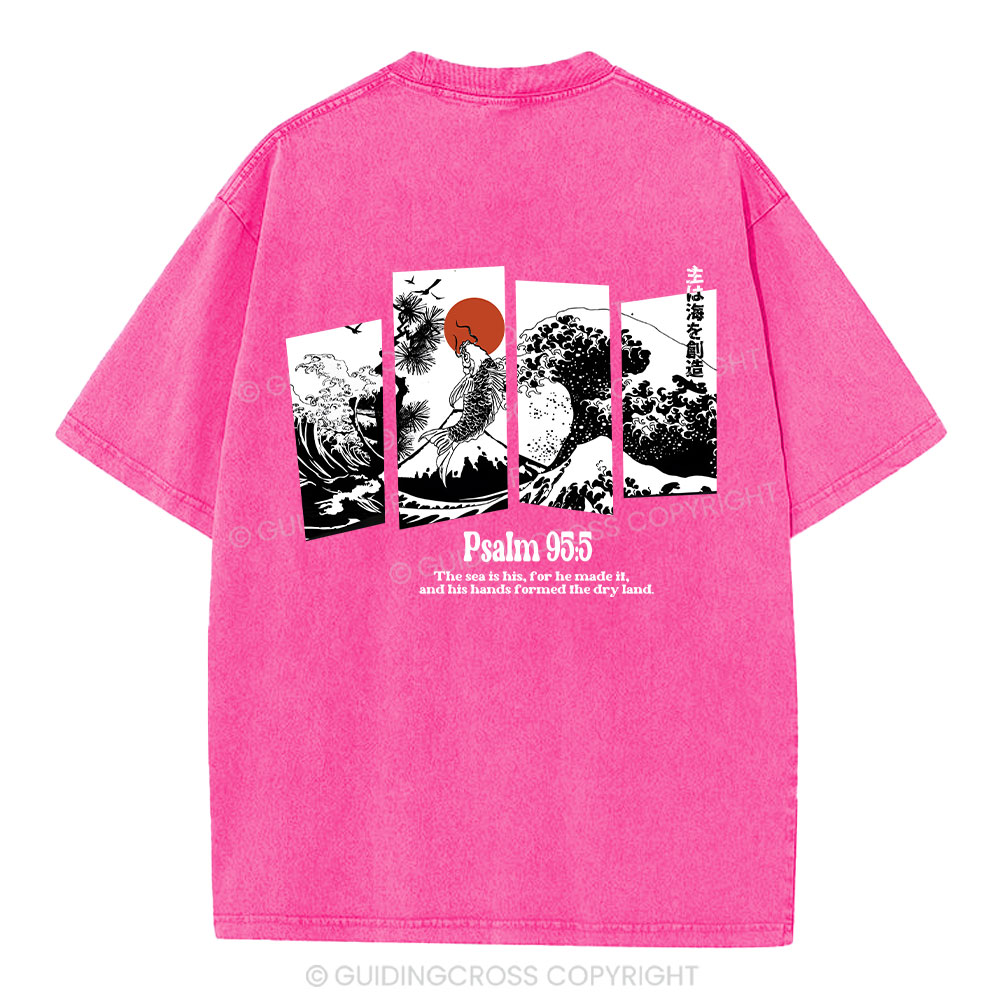 The Sea Is His Christian Washed T-Shirt Sale - GuidingCross