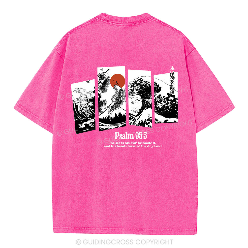 The Sea Is His Christian Washed T-Shirt Sale - GuidingCross