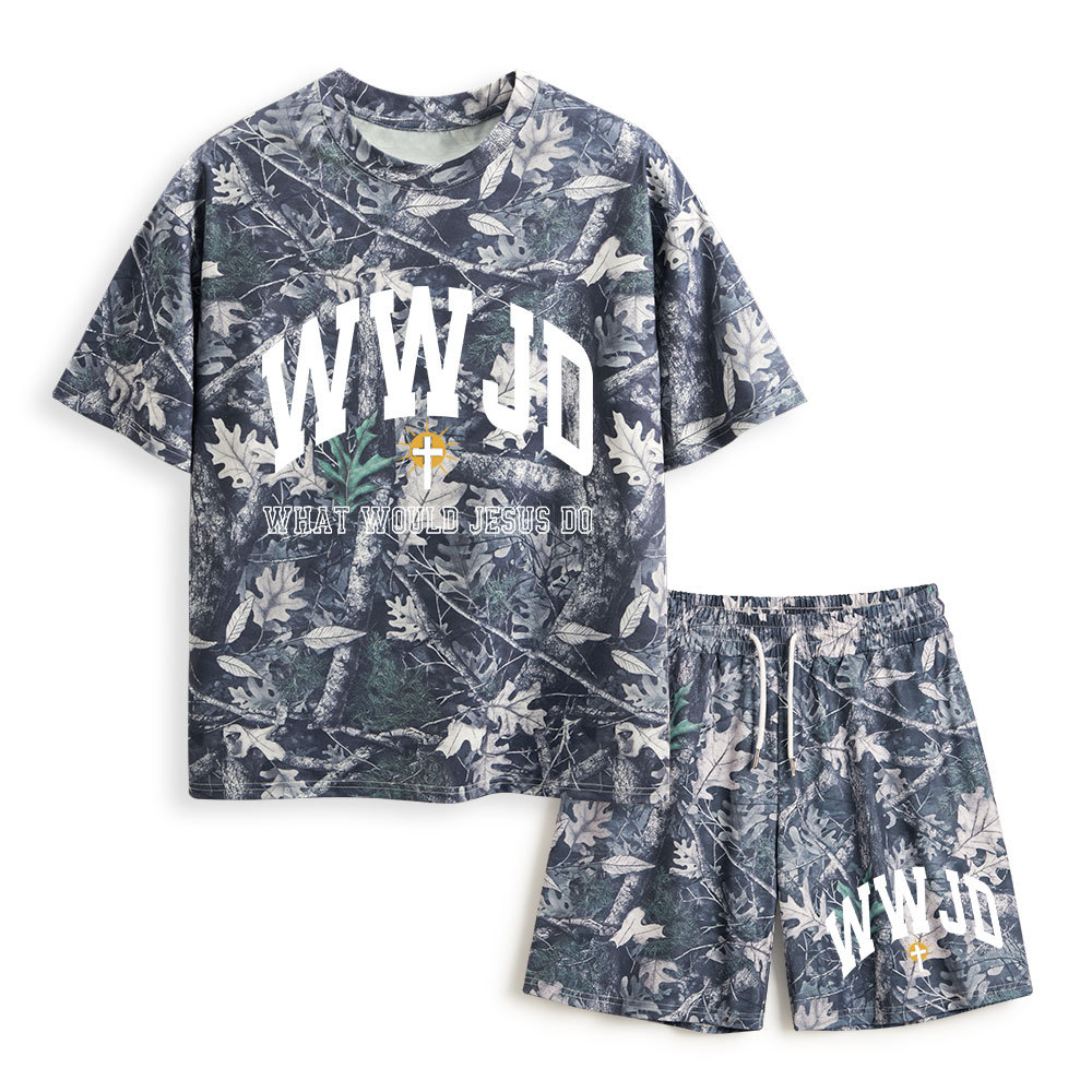 WWJD Christian Camo T-Shirt & Shorts