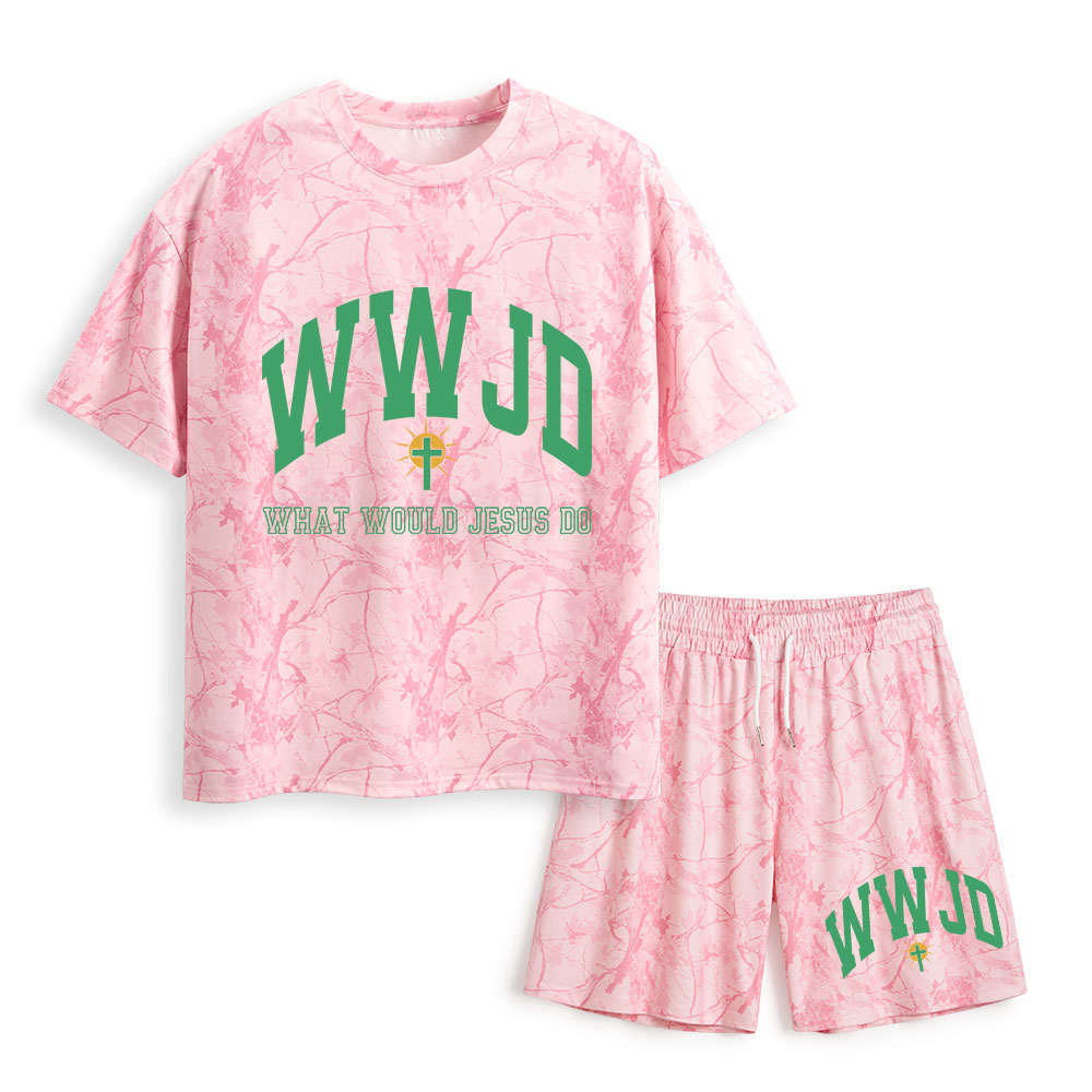 WWJD Christian Camo T-Shirt & Shorts