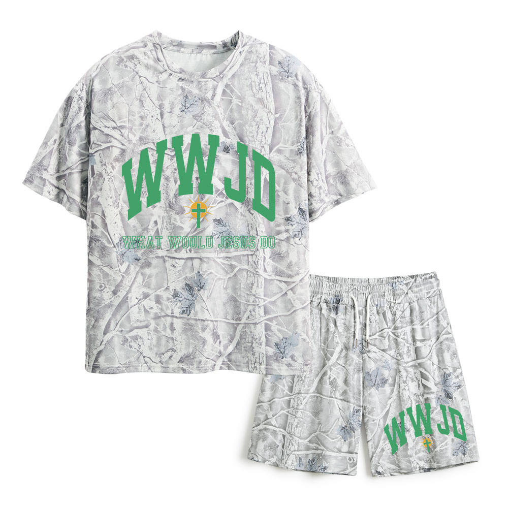 WWJD Christian Camo T-Shirt & Shorts