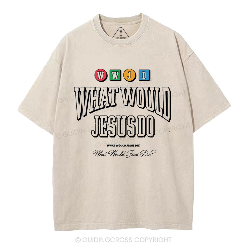 WWJD Christian Washed T-Shirt