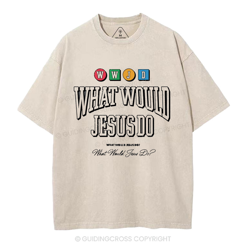 WWJD Christian Washed T-Shirt