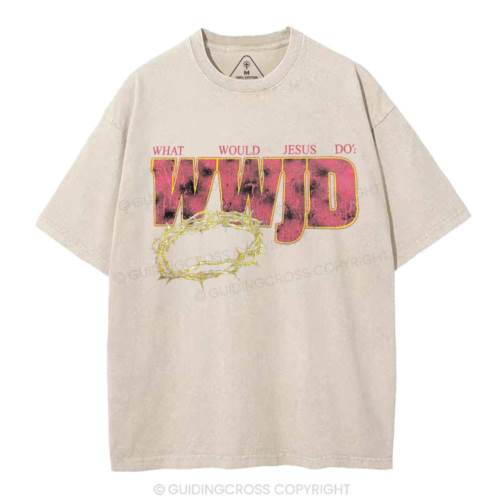 WWJD Christian Washed T-Shirt