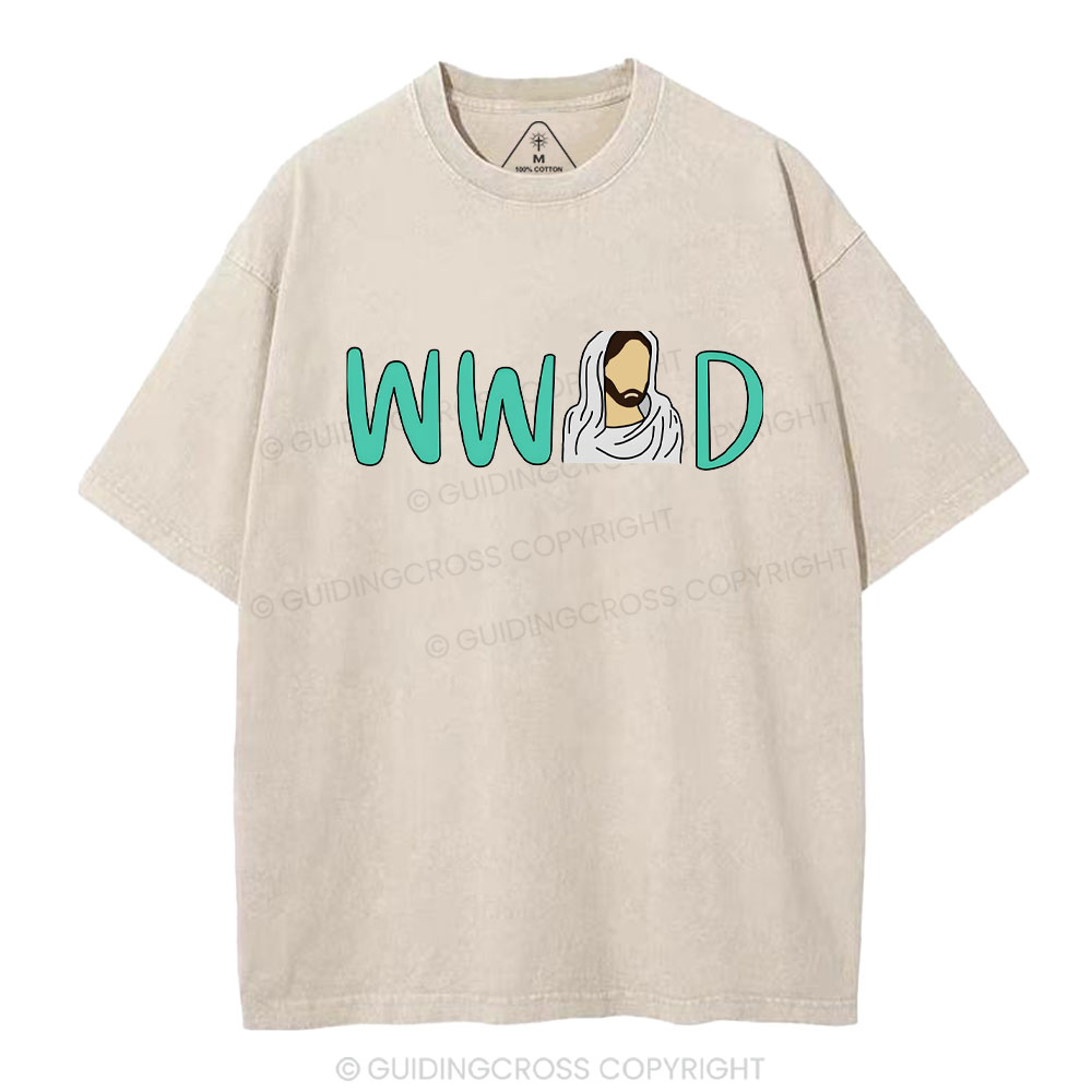 WWJD Christian Washed T-Shirt