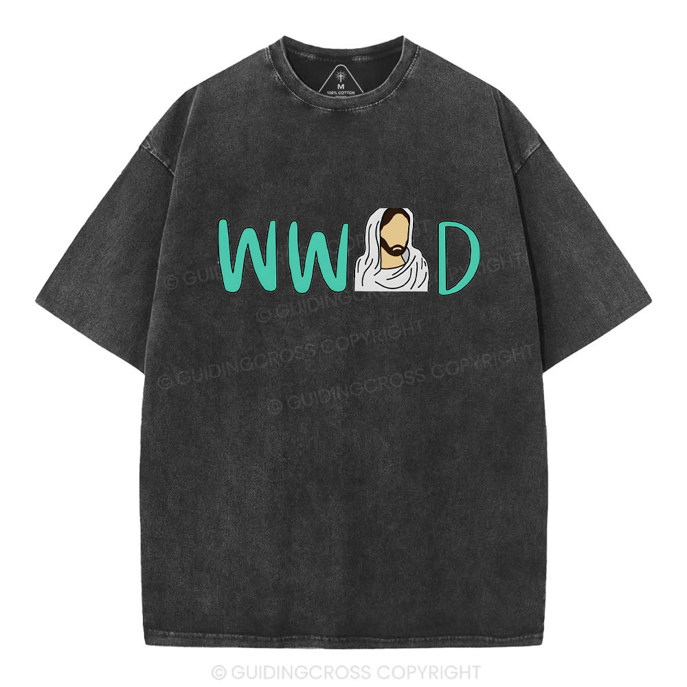 WWJD Christian Washed T-Shirt