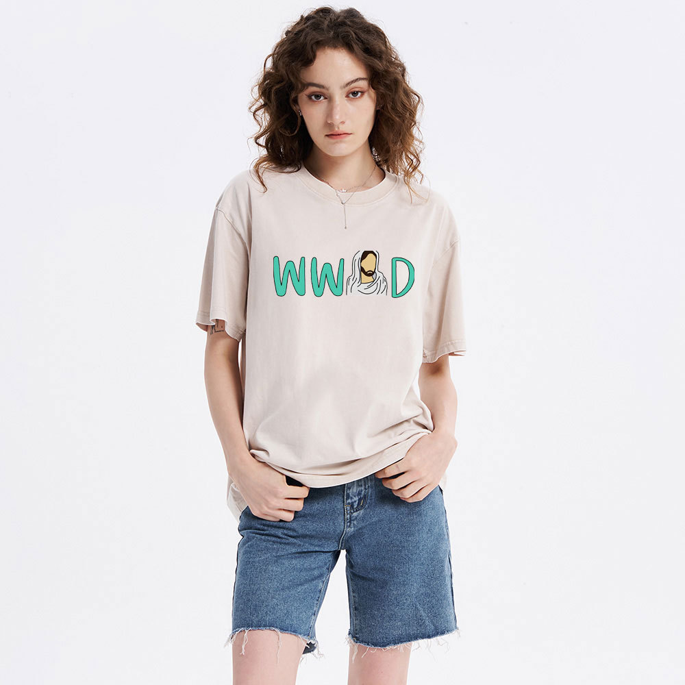 WWJD Christian Washed T-Shirt