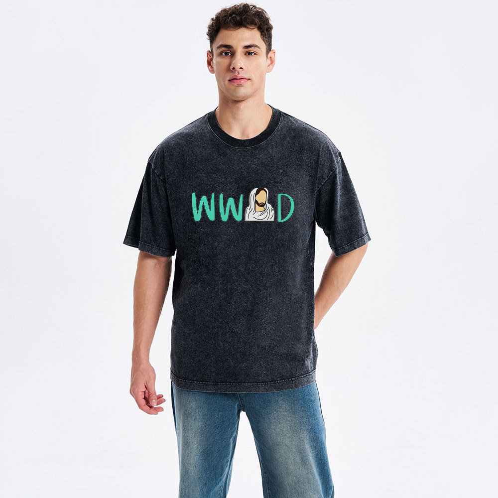 WWJD Christian Washed T-Shirt