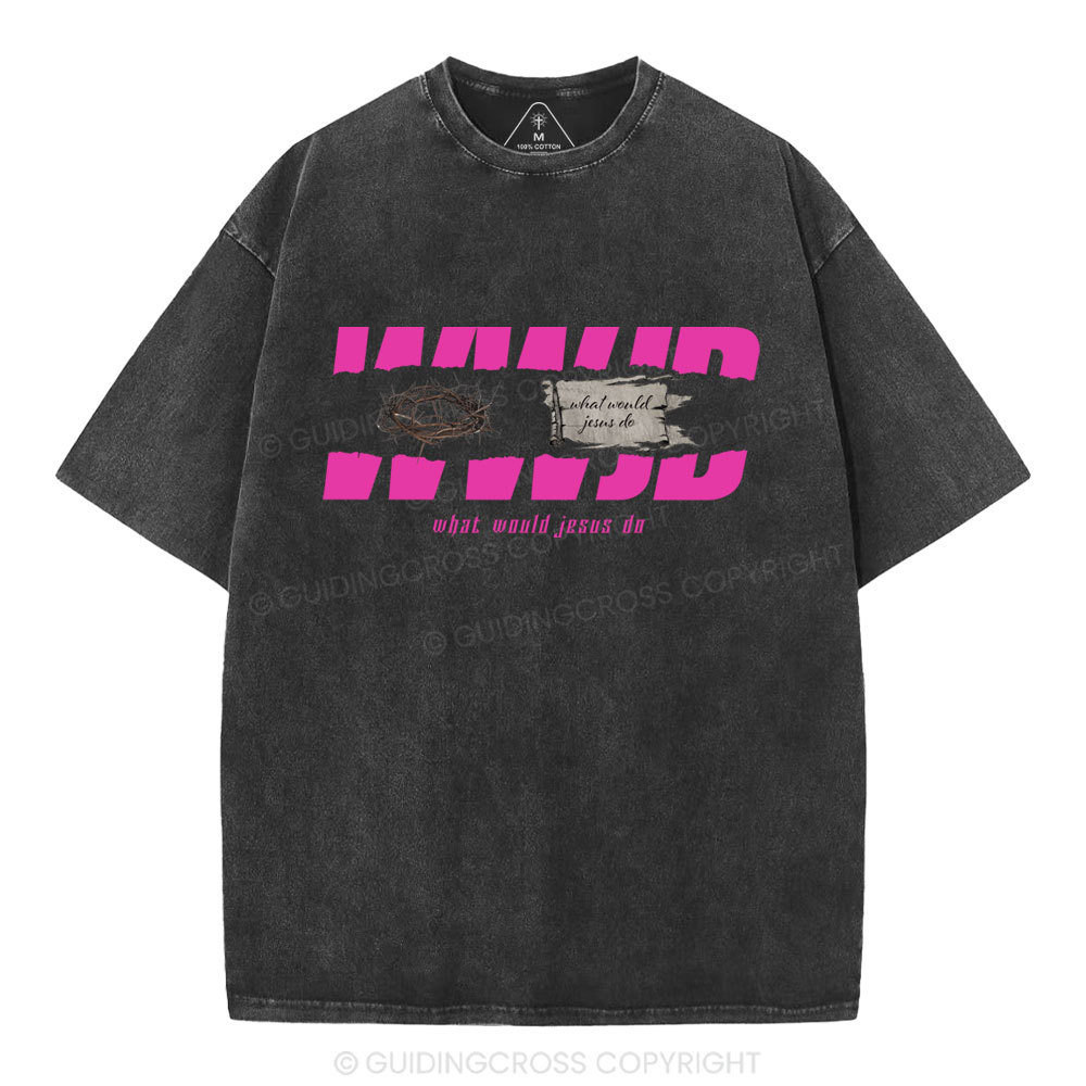 WWJD Christian Washed T-Shirt