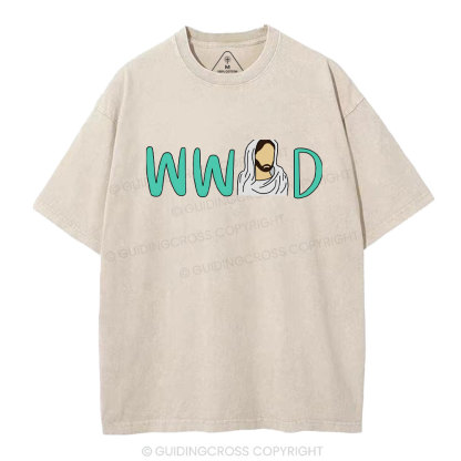 WWJD Christian Washed T-Shirt
