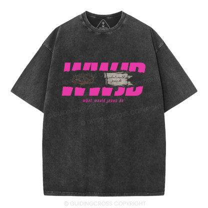 WWJD Christian Washed T-Shirt