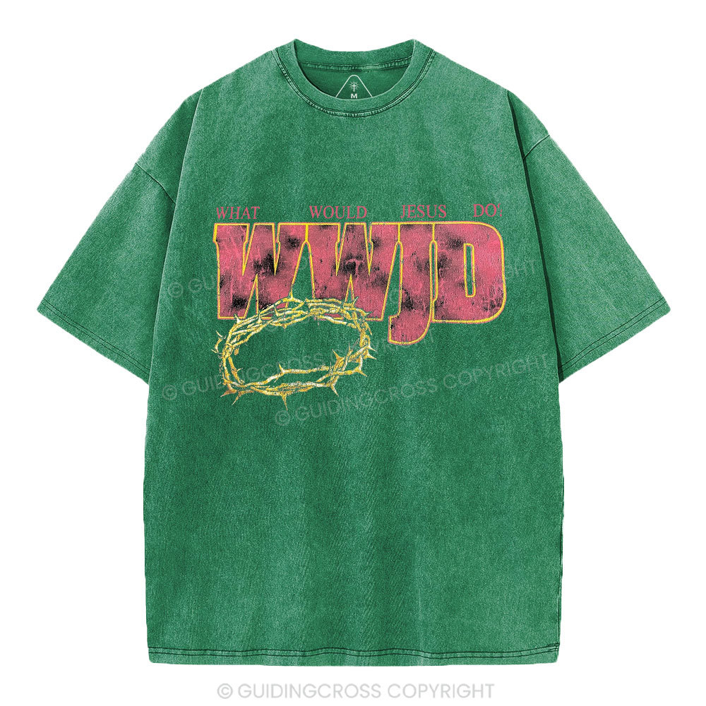WWJD Christian Washed T-Shirt