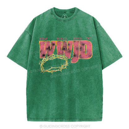 WWJD Christian Washed T-Shirt