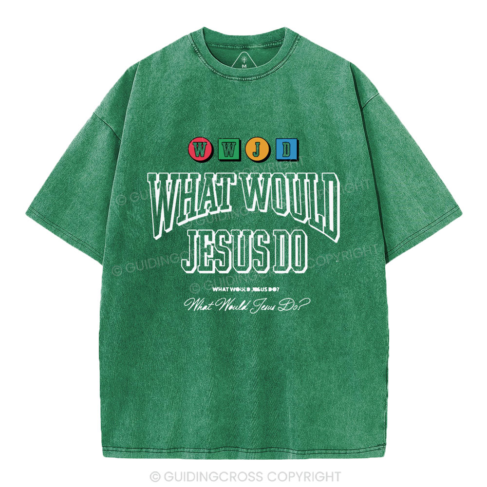 WWJD Christian Washed T-Shirt