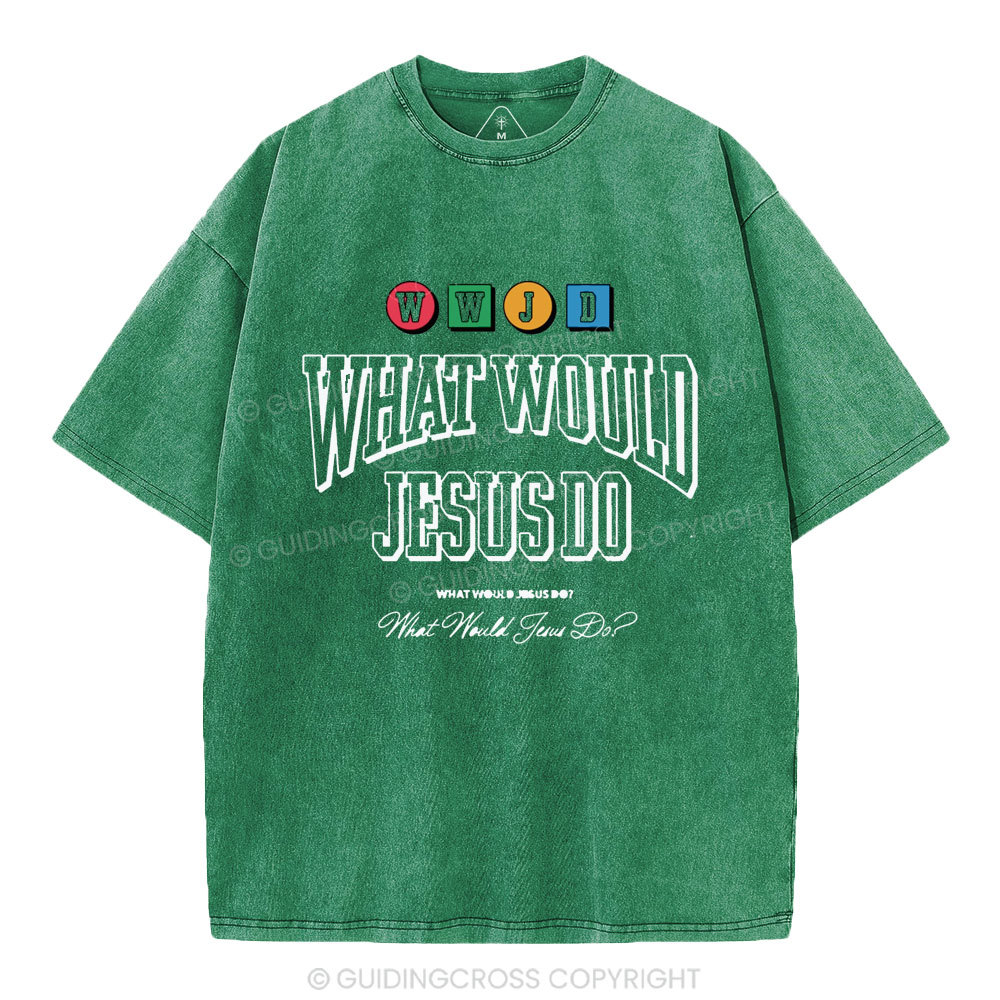 WWJD Christian Washed T-Shirt