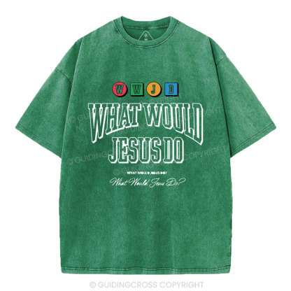 WWJD Christian Washed T-Shirt