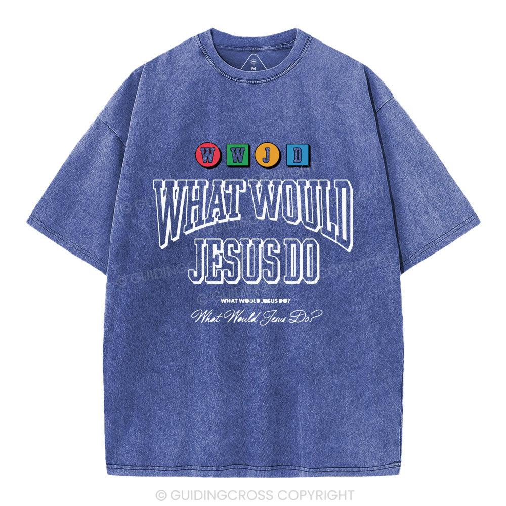 WWJD Christian Washed T-Shirt