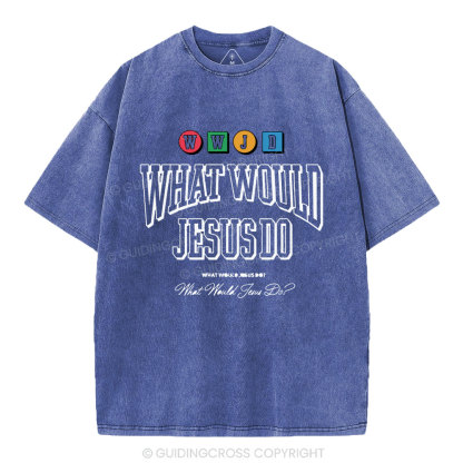 WWJD Christian Washed T-Shirt
