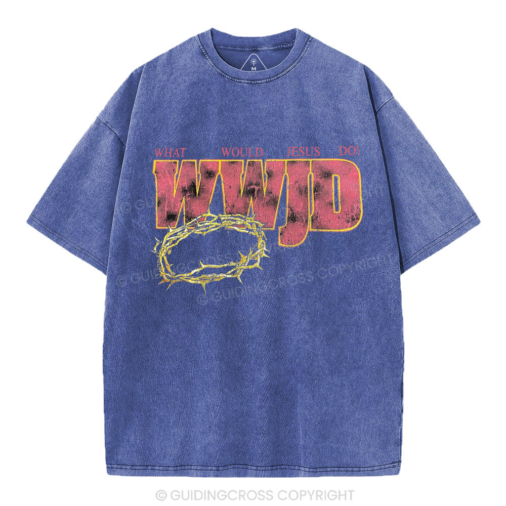 WWJD Christian Washed T-Shirt