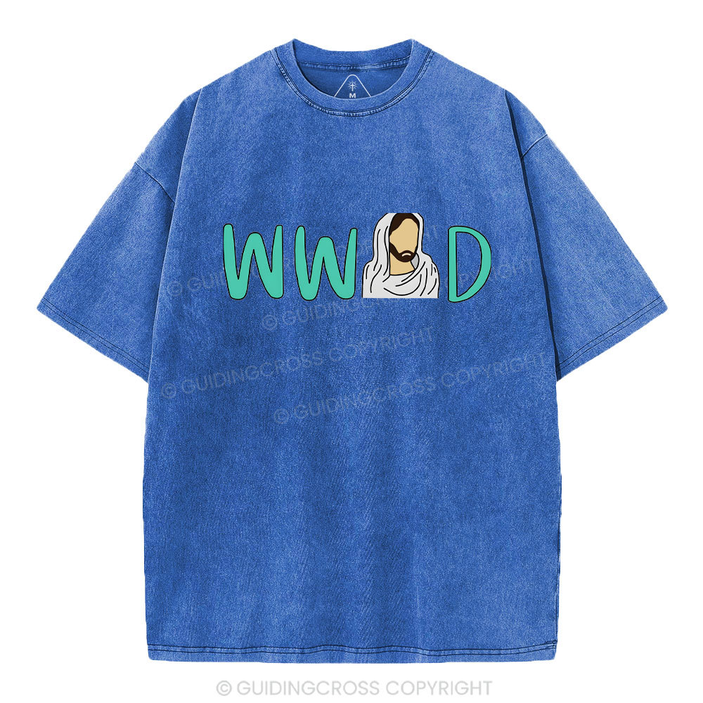 WWJD Christian Washed T-Shirt