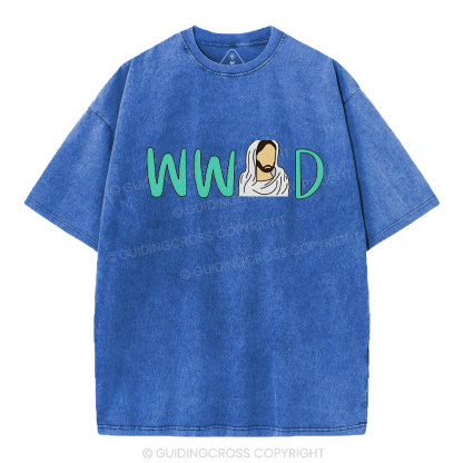 WWJD Christian Washed T-Shirt
