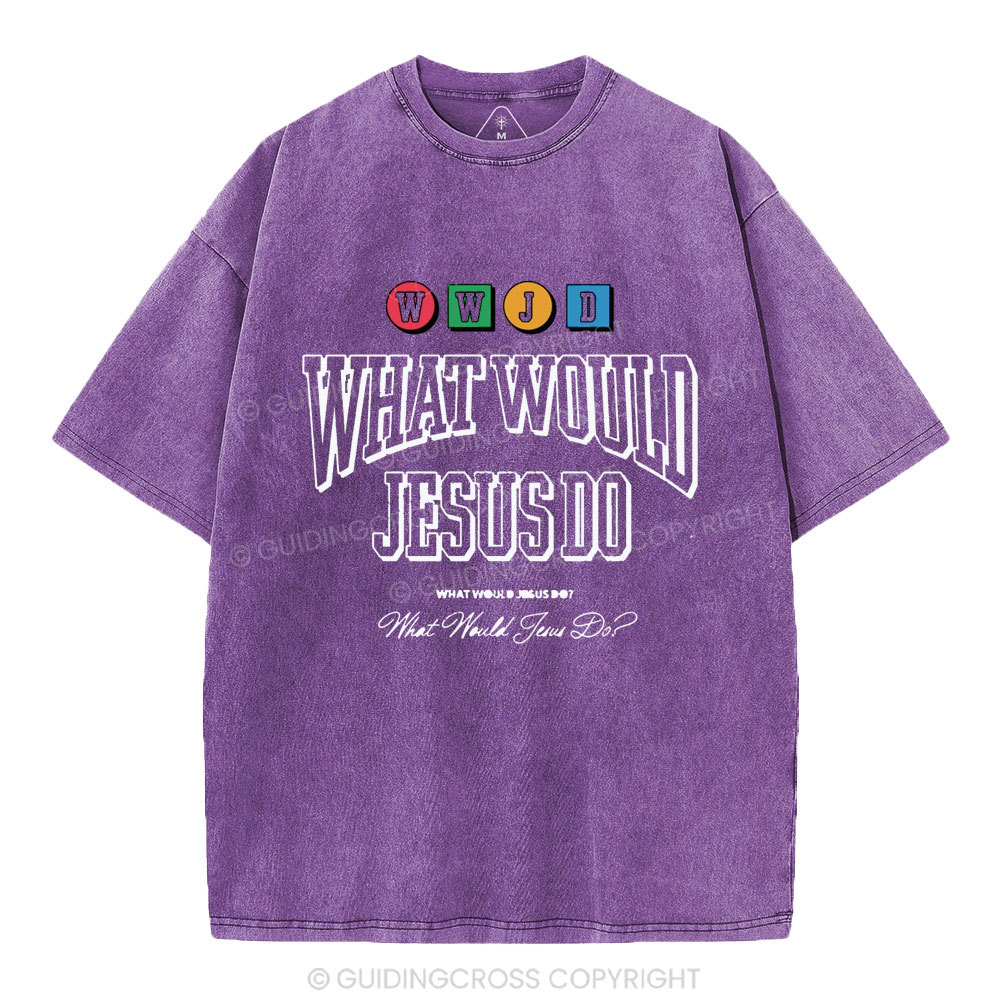 WWJD Christian Washed T-Shirt