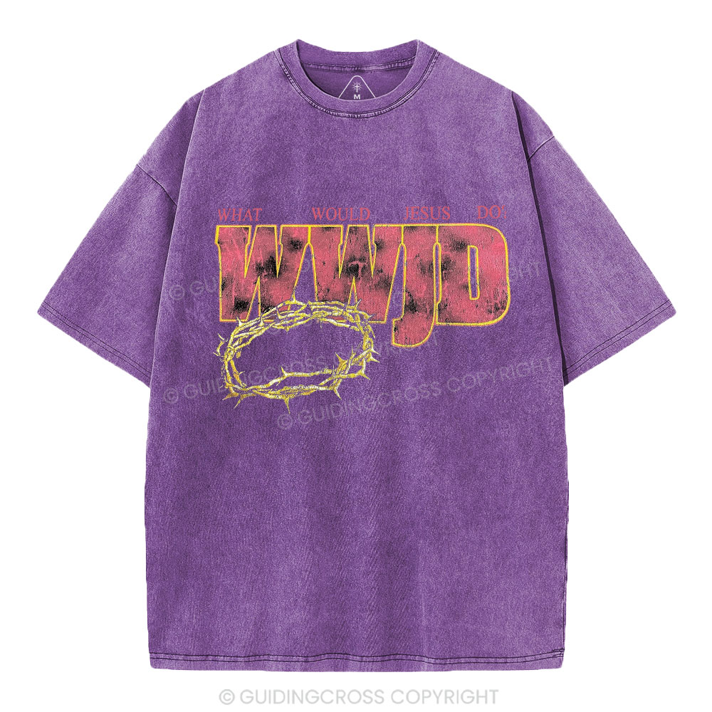WWJD Christian Washed T-Shirt