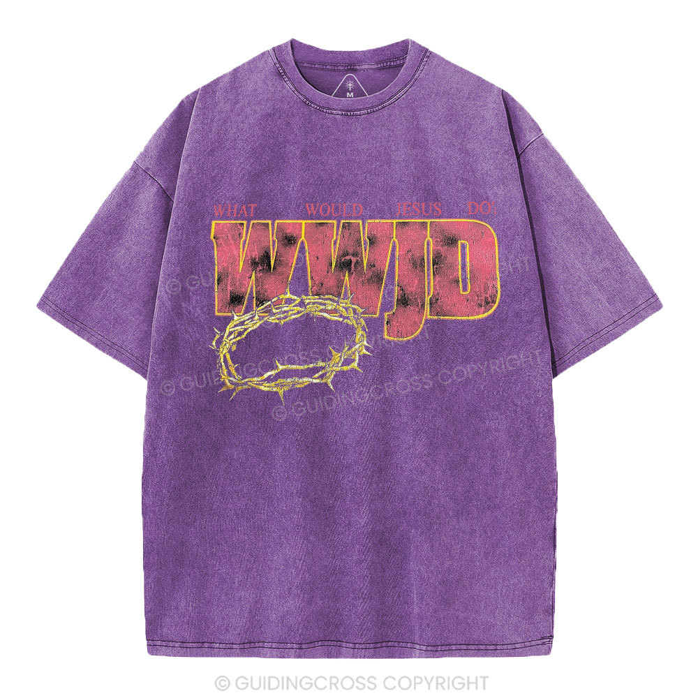 WWJD Christian Washed T-Shirt