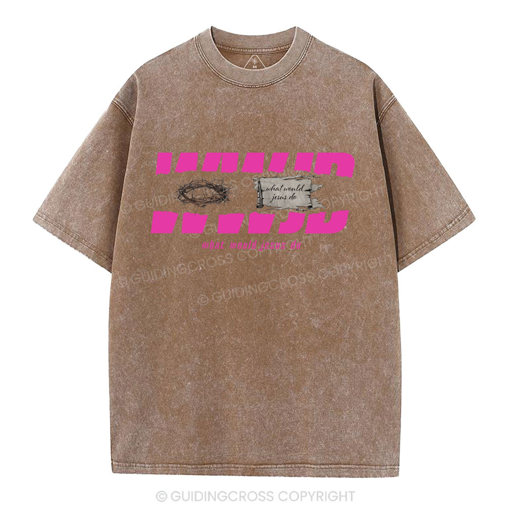WWJD Christian Washed T-Shirt