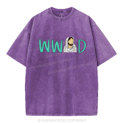 WWJD Christian Washed T-Shirt
