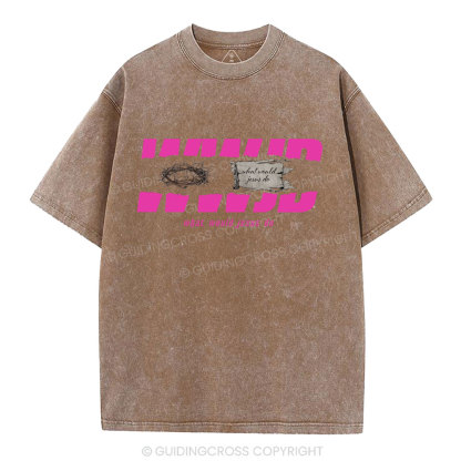 WWJD Christian Washed T-Shirt