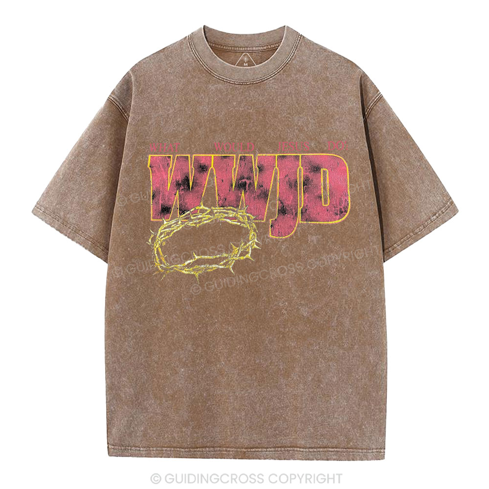 WWJD Christian Washed T-Shirt