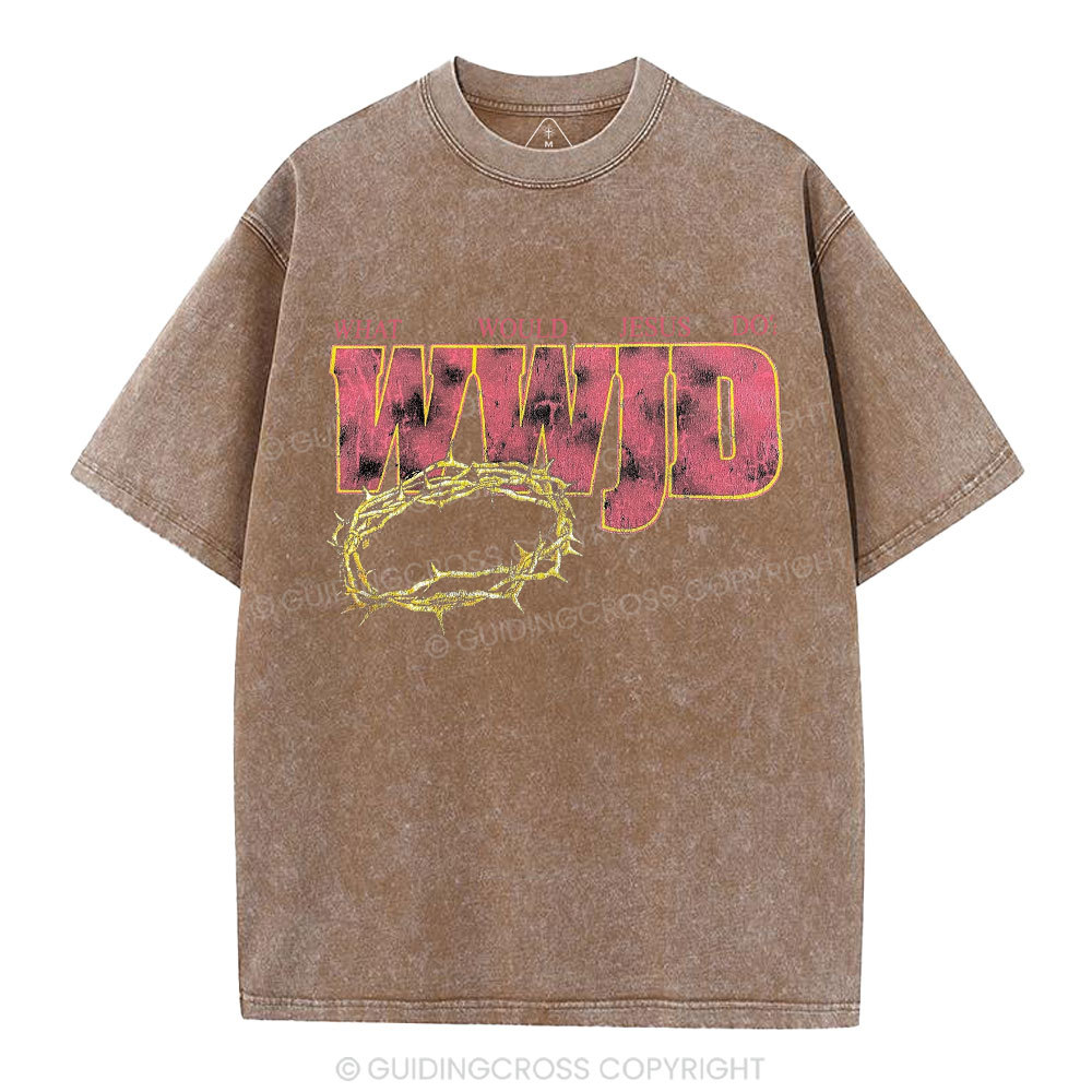 WWJD Christian Washed T-Shirt