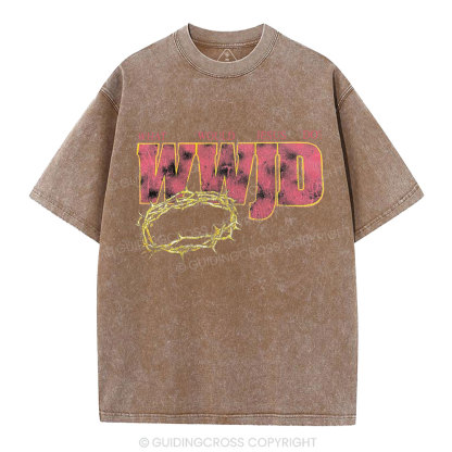 WWJD Christian Washed T-Shirt