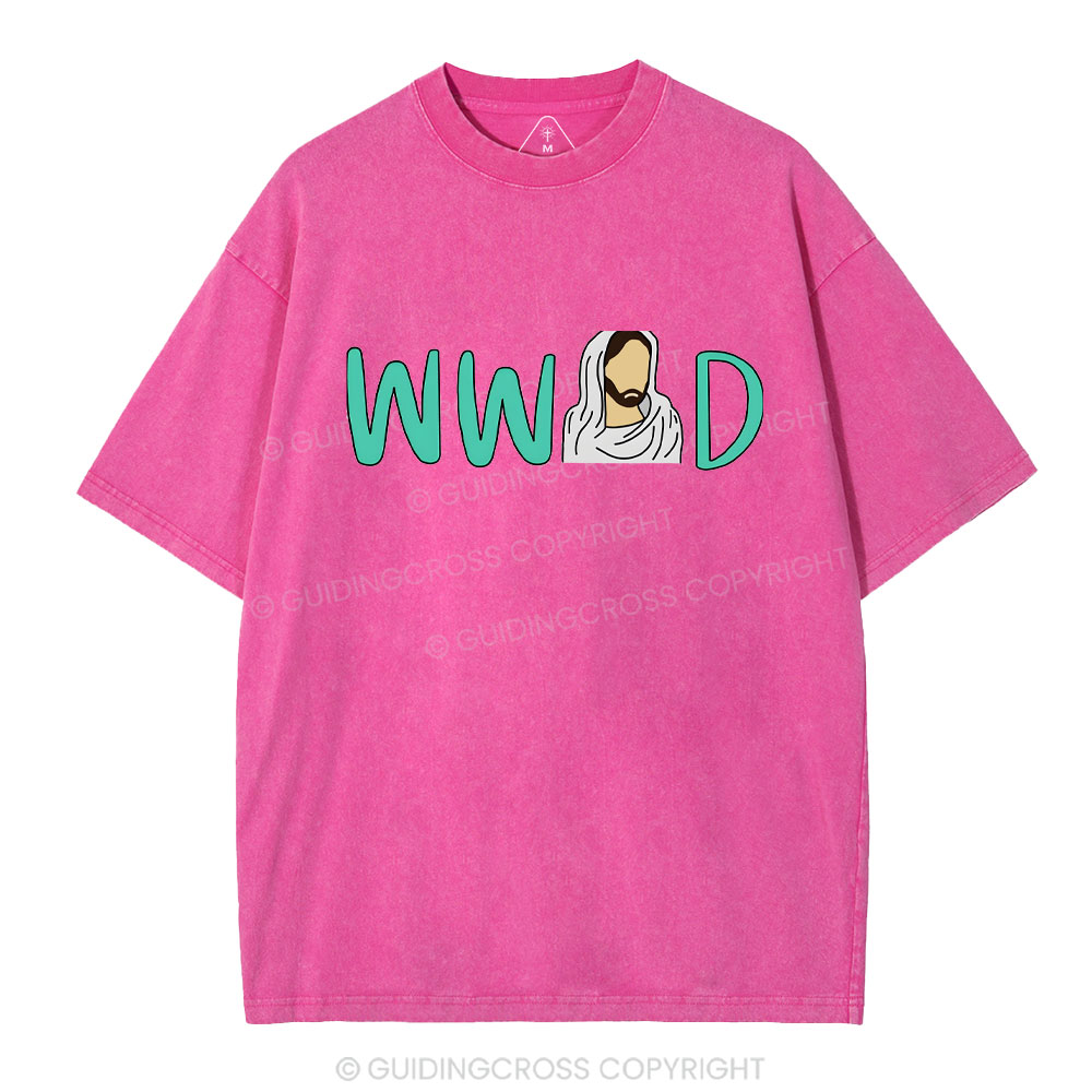 WWJD Christian Washed T-Shirt