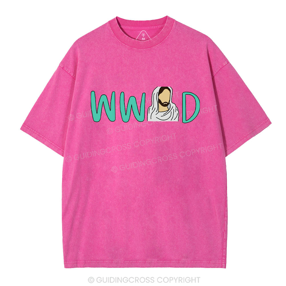 WWJD Christian Washed T-Shirt