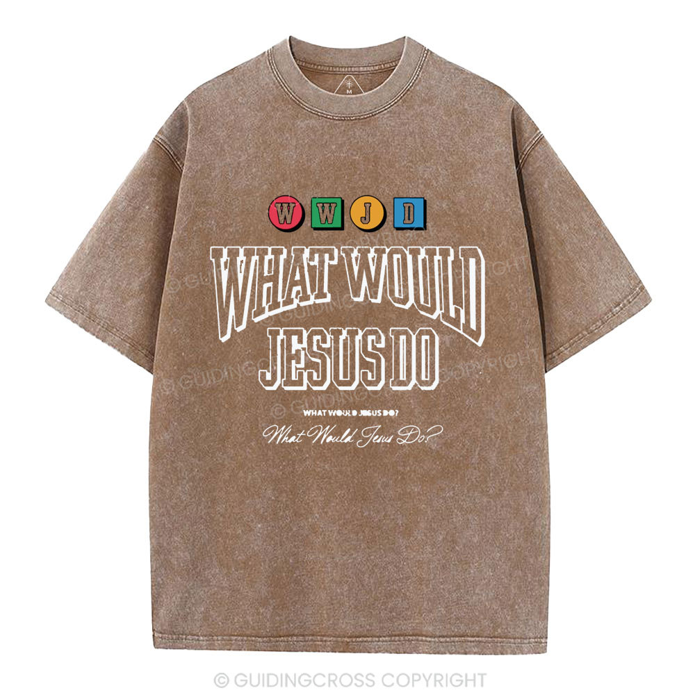 WWJD Christian Washed T-Shirt