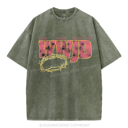 WWJD Christian Washed T-Shirt