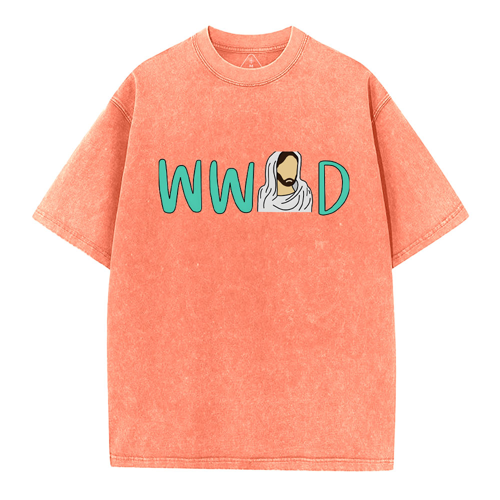 WWJD Christian Washed T-Shirt
