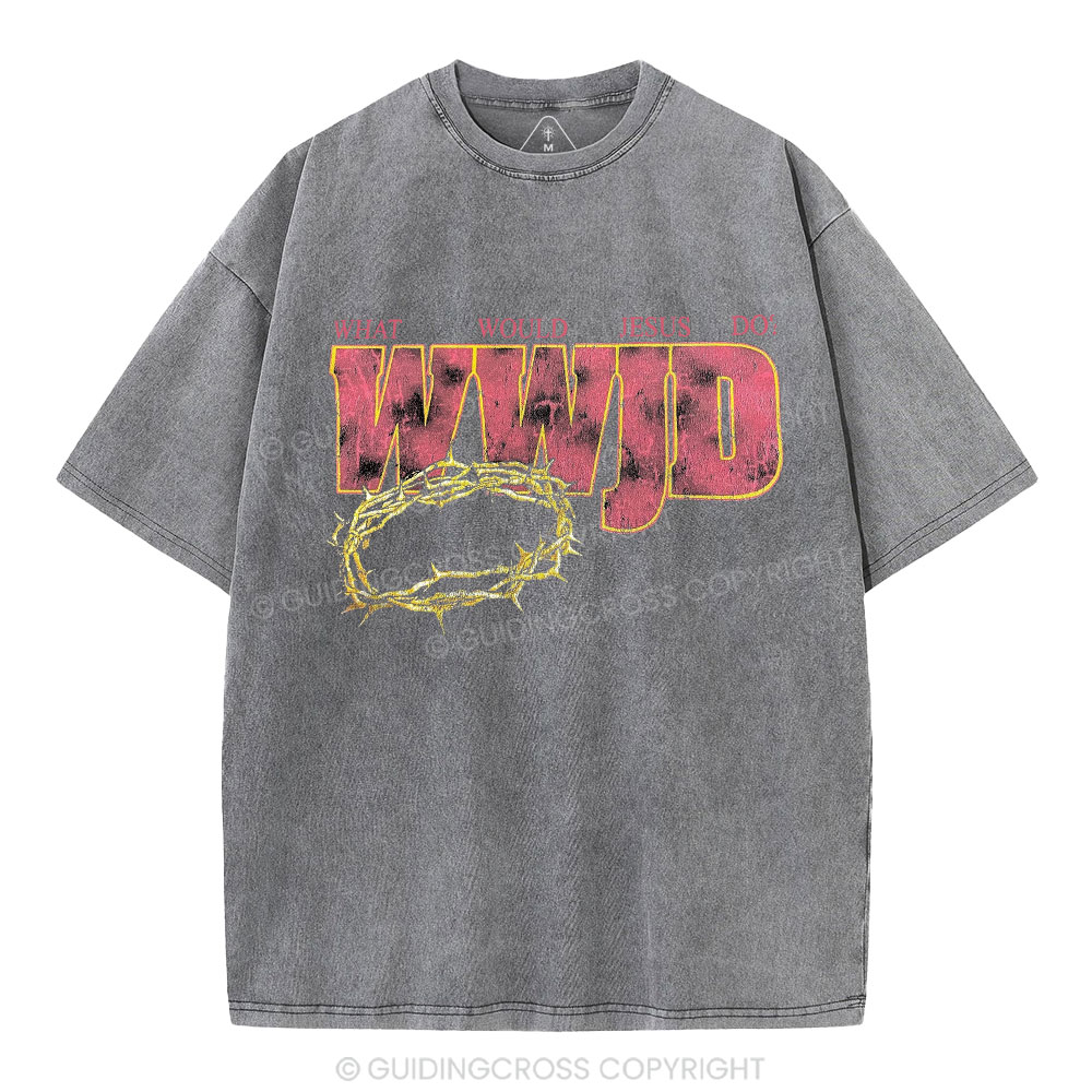 WWJD Christian Washed T-Shirt
