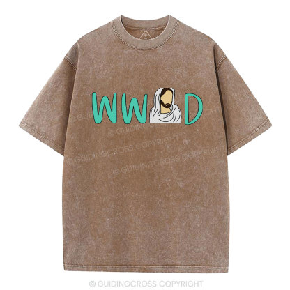 WWJD Christian Washed T-Shirt