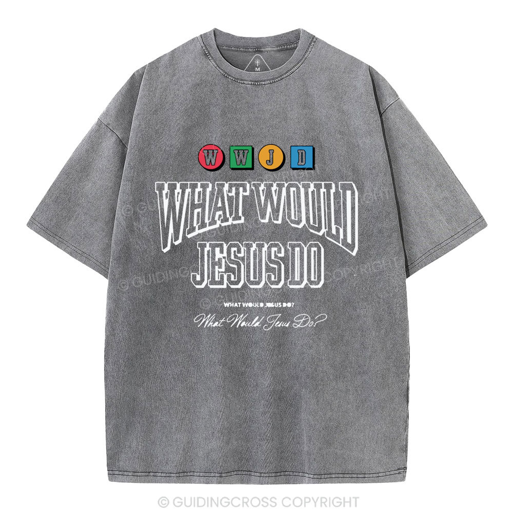 WWJD Christian Washed T-Shirt