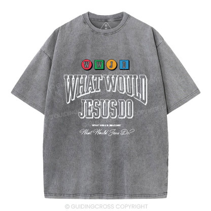 WWJD Christian Washed T-Shirt