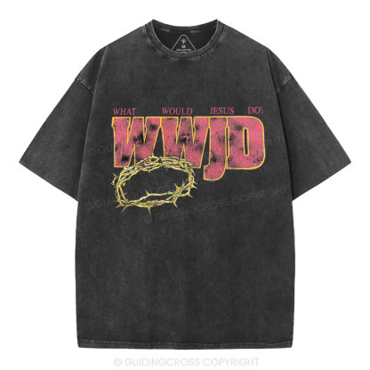 WWJD Christian Washed T-Shirt